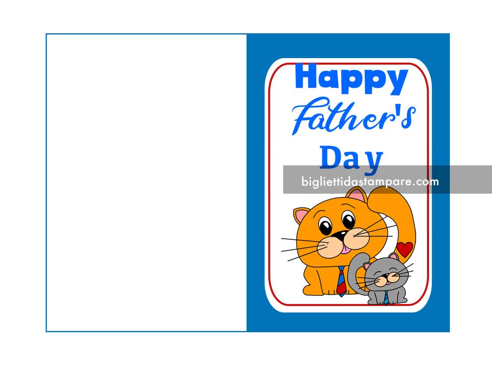 biglietto Happy father's day con gatti